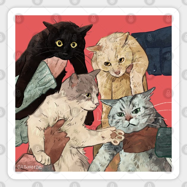 Cat Gang! Magnet by Catwheezie